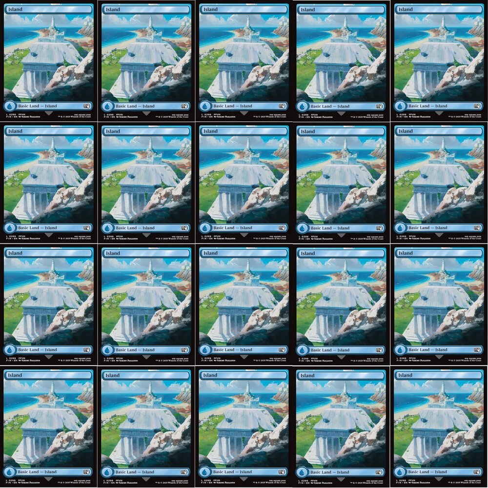 20x Magic The Gathering Final Fantasy Full Art Lands - MTG - Island #299 (Non-Foil)