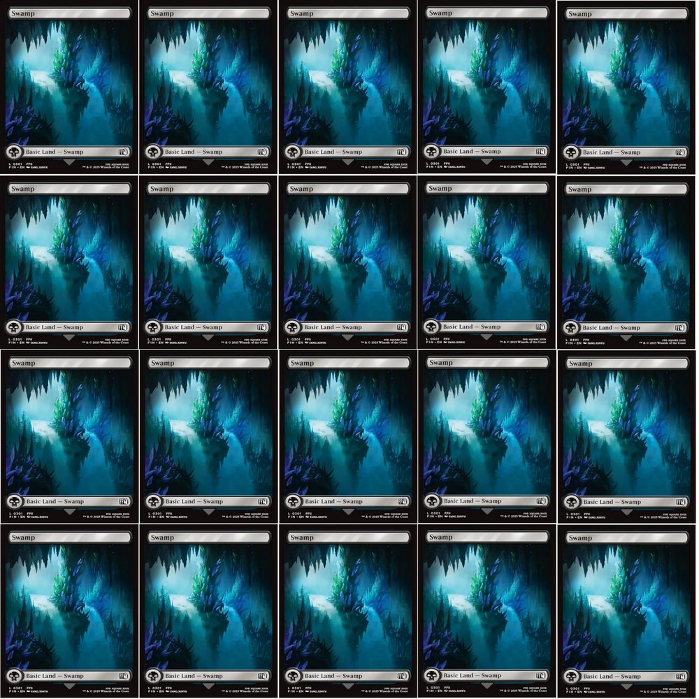 20x Magic The Gathering Final Fantasy Full Art Lands - MTG - Swamp #301 (Non-Foil)