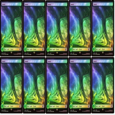 10x Magic The Gathering Final Fantasy Surge FOIL Full Art Lands - MTG - (Forest #576 (Surge Foil))