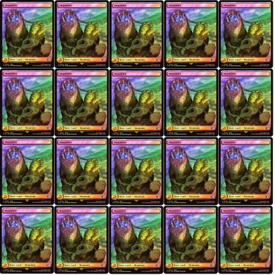 20x Magic The Gathering Final Fantasy FOIL Full Art Lands - MTG - (Mountain 304 (Foil))