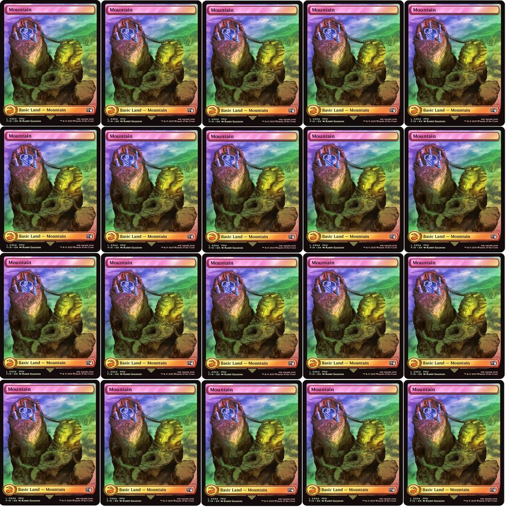 20x Magic The Gathering Final Fantasy FOIL Full Art Lands - MTG - (Mountain 304 (Foil))