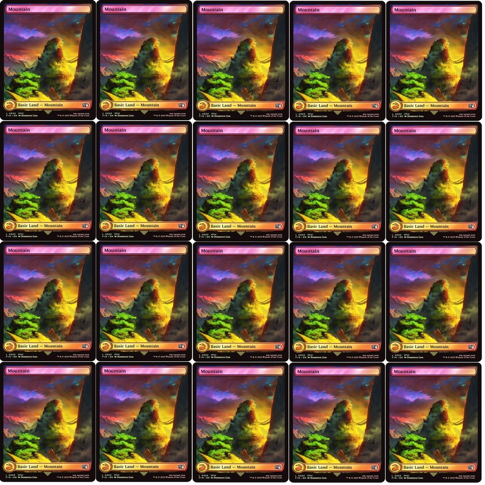 20x Magic The Gathering Final Fantasy FOIL Full Art Lands - MTG - Mountain #303 (Foil)