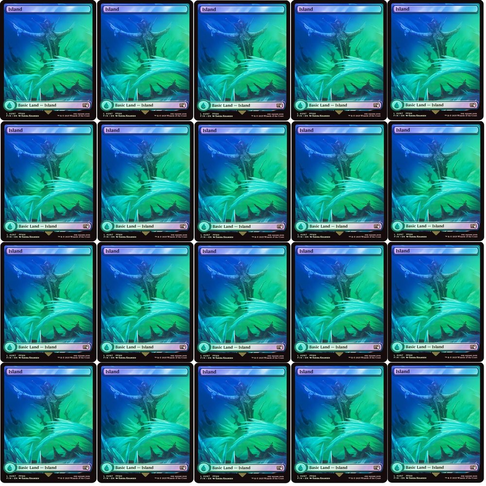 20x Magic The Gathering Final Fantasy FOIL Full Art Lands - MTG - Island #297 (Foil)