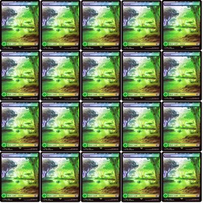20x Magic The Gathering Final Fantasy FOIL Full Art Lands - MTG - Forest #308 (Foil)