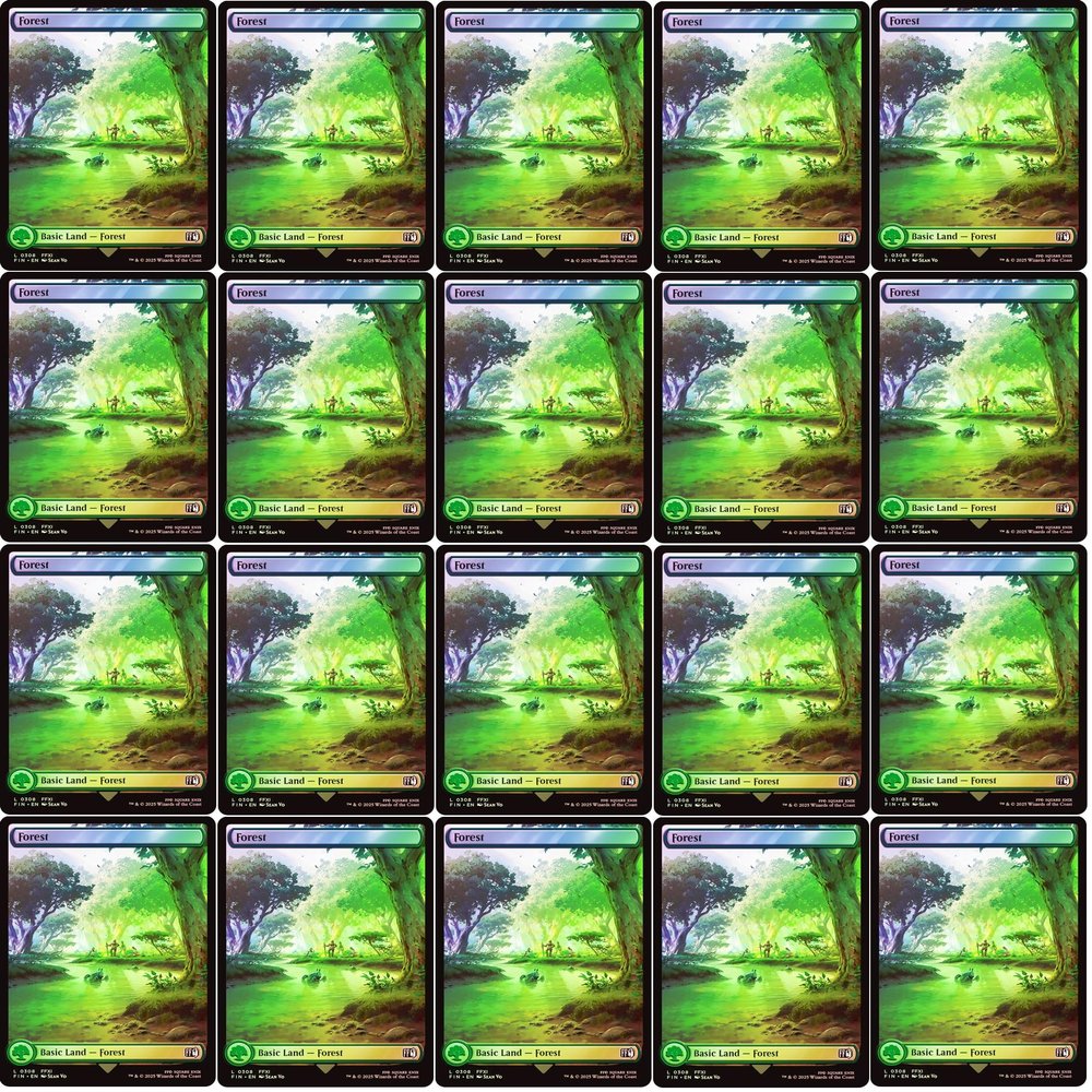20x Magic The Gathering Final Fantasy FOIL Full Art Lands - MTG - Forest #308 (Foil)