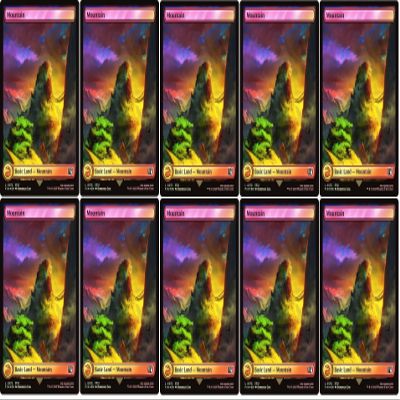 10x Magic The Gathering Final Fantasy Surge FOIL Full Art Lands - MTG - (Mountain #575 (Surge Foil))