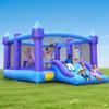 Hapfan Inflatable Bounce House for Big Kids, 15ft x 12ft Large Outdoor Bouncy Castle with Wider Slide & Basketball Hoop, Great for Birthday Party, Blower Included, Holds 6 Kids 600lbs (Purple) view 1