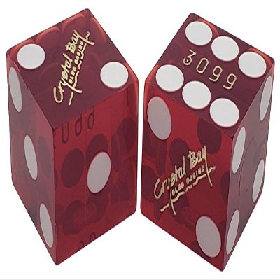 Authentic Nevada Craps Dice - Wide Selection Genuine Casino Table-Played Dice Pairs from Lake Tahoe, Reno & Other Nevada Destinations (Matching, Lake Tahoe Crystal Bay Club - Dark Red Polished)