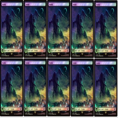 10x Magic The Gathering Final Fantasy Surge FOIL Full Art Lands - MTG - (Swamp #574 (Surge Foil))