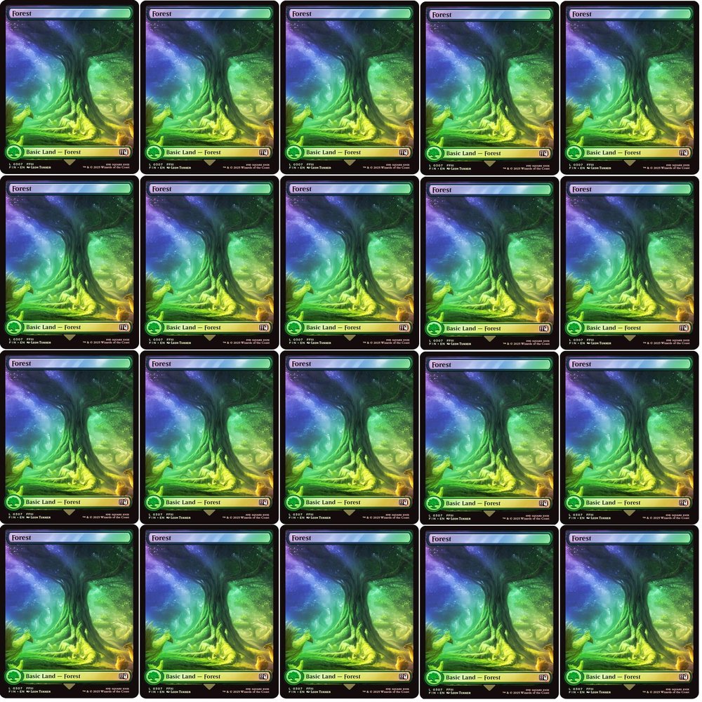 20x Magic The Gathering Final Fantasy FOIL Full Art Lands - MTG - Forest #307 (Foil)