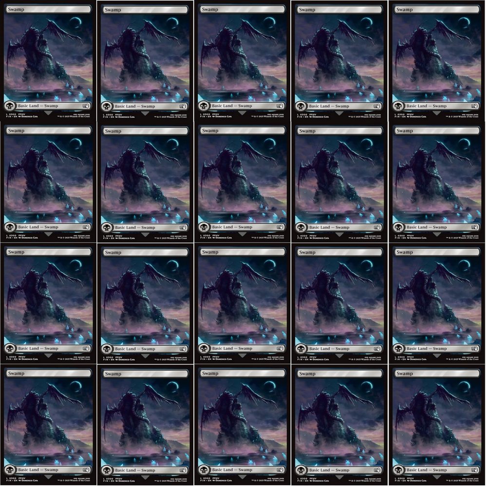 20x Magic The Gathering Final Fantasy Full Art Lands - MTG - Swamp #300 (Non-Foil)
