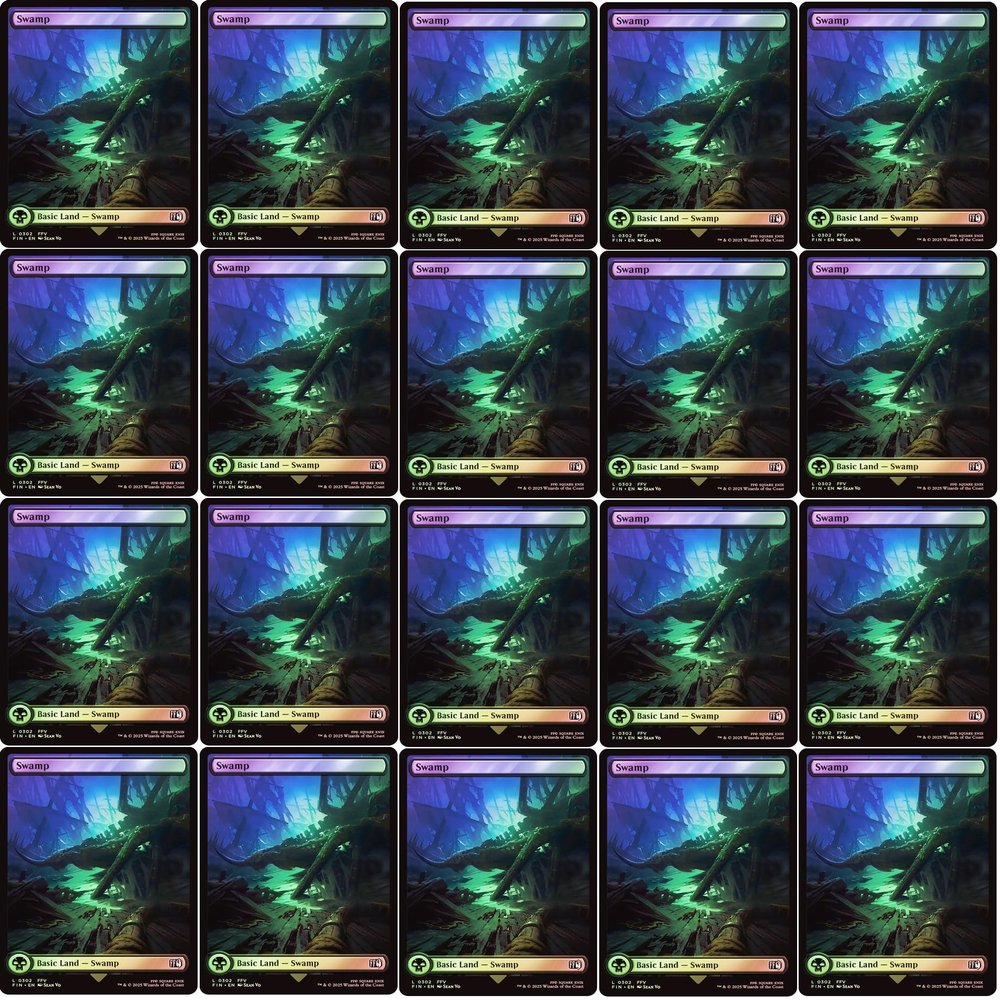 20x Magic The Gathering Final Fantasy FOIL Full Art Lands - MTG - Swamp #302 (Foil)