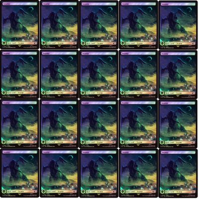 20x Magic The Gathering Final Fantasy FOIL Full Art Lands - MTG - Swamp #300 (Foil)