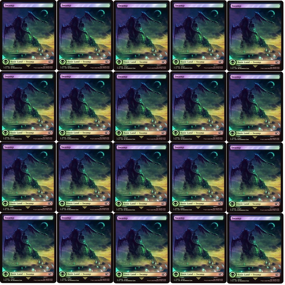 20x Magic The Gathering Final Fantasy FOIL Full Art Lands - MTG - Swamp #300 (Foil)