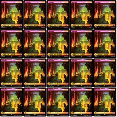 20x Magic The Gathering Final Fantasy FOIL Full Art Lands - MTG - Mountain #305 (Foil)