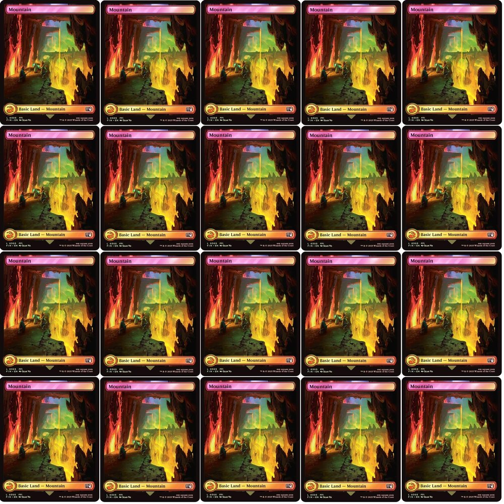 20x Magic The Gathering Final Fantasy FOIL Full Art Lands - MTG - Mountain #305 (Foil)