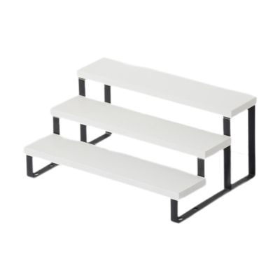3 Tier Wooden Doll Display Stand, Decorative Cupcake Stand, Ideal for Cafe Or Living Room, White