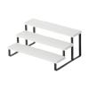 3 Tier Wooden Doll Display Stand, Decorative Cupcake Stand, Ideal for Cafe Or Living Room, White view 1