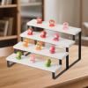 3 Tier Wooden Doll Display Stand, Decorative Cupcake Stand, Ideal for Cafe Or Living Room, White view 2