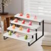 3 Tier Wooden Doll Display Stand, Decorative Cupcake Stand, Ideal for Cafe Or Living Room, White view 3