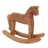 GOTOTOP Wooden Rocking Horse, Hand Carved Pine Wood Decoration, Unique Trojan Horse Sculpture for Home and Office view 3