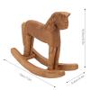 GOTOTOP Wooden Rocking Horse, Hand Carved Pine Wood Decoration, Unique Trojan Horse Sculpture for Home and Office view 4