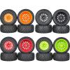 4pc 112mm 1/8 1/10 Short Course Truck Tire Tyre with 12mm 14mm 17mm Wheel Hex Compatible with Slash ARRMA SENTON HSP HPI(Green) view 2