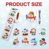 1000pcs Self-Adhesive Snowman Stickers, 2 Rolls 8 Assorted Designs Christmas Stickers Holiday Seal Labels for Envelopes Gifts Party Decorations Kids Crafts view 2