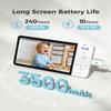 GHB Wireless Baby Car Camera 5" HD, 3500mAh Baby Monitor 2000mAh Camera Non WiFi, Temperature Alert, 720P Night Vision VOX Mode, 360 Rotatable Rear Facing Monitor Baby Essentials Gifts for Home Pets view 4