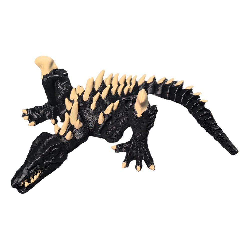 3D Printed SkullCrawler Articulated Figure, Movie Monster Series,Skull Island Lizard 3D Printed Fidget Toy (Black&White)