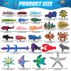 26Pcs 3D Printed Ocean Animals Set, Mini Animals 3D Printed Toys, Ocean Animal Figurines Toys, Fidget Articulated Flexible Toy for Party Favors Birthday Gifts Office Desktop Christmas Decoration view 3