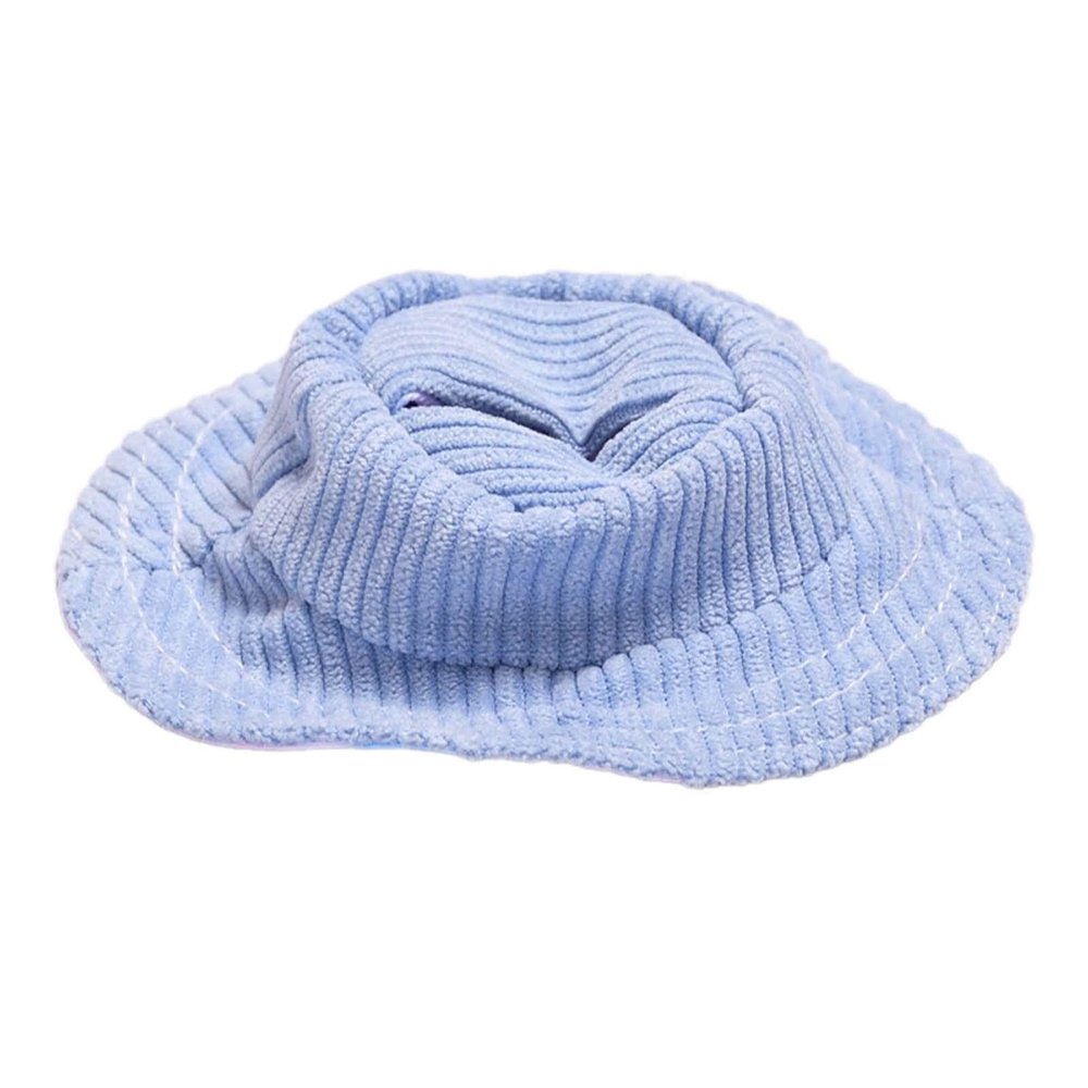 blloocod Blue Corduroy Doll Hat for 17 inch Plush Dolls, DIY Dress Up Accessory for Kids Creative Play and Birthday Gifts