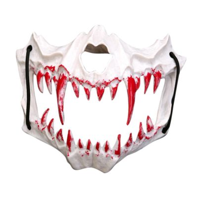 blloocod White Skeleton Half Mask for Halloween Parties, Cosplay Events, and Night Club Role Play with Adjustable Headband