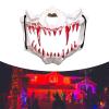 blloocod White Skeleton Half Mask for Halloween Parties, Cosplay Events, and Night Club Role Play with Adjustable Headband view 3