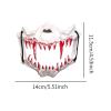 blloocod White Skeleton Half Mask for Halloween Parties, Cosplay Events, and Night Club Role Play with Adjustable Headband view 4