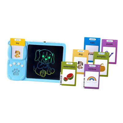 Educational Writing Tablet for Children with Talking Flash Cards Blue with 112 Cards