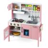 Costzon Kids Kitchen Playset, Wooden Pretend Toddler Kitchen Toy Set w/Sound, Microwave, Oven, Ice Maker, Range Hood, Stoves, Sink & 18 Accessories, Pink Play Kitchen for Girls Ages 3+ view 1