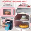 Costzon Kids Kitchen Playset, Wooden Pretend Toddler Kitchen Toy Set w/Sound, Microwave, Oven, Ice Maker, Range Hood, Stoves, Sink & 18 Accessories, Pink Play Kitchen for Girls Ages 3+ view 3