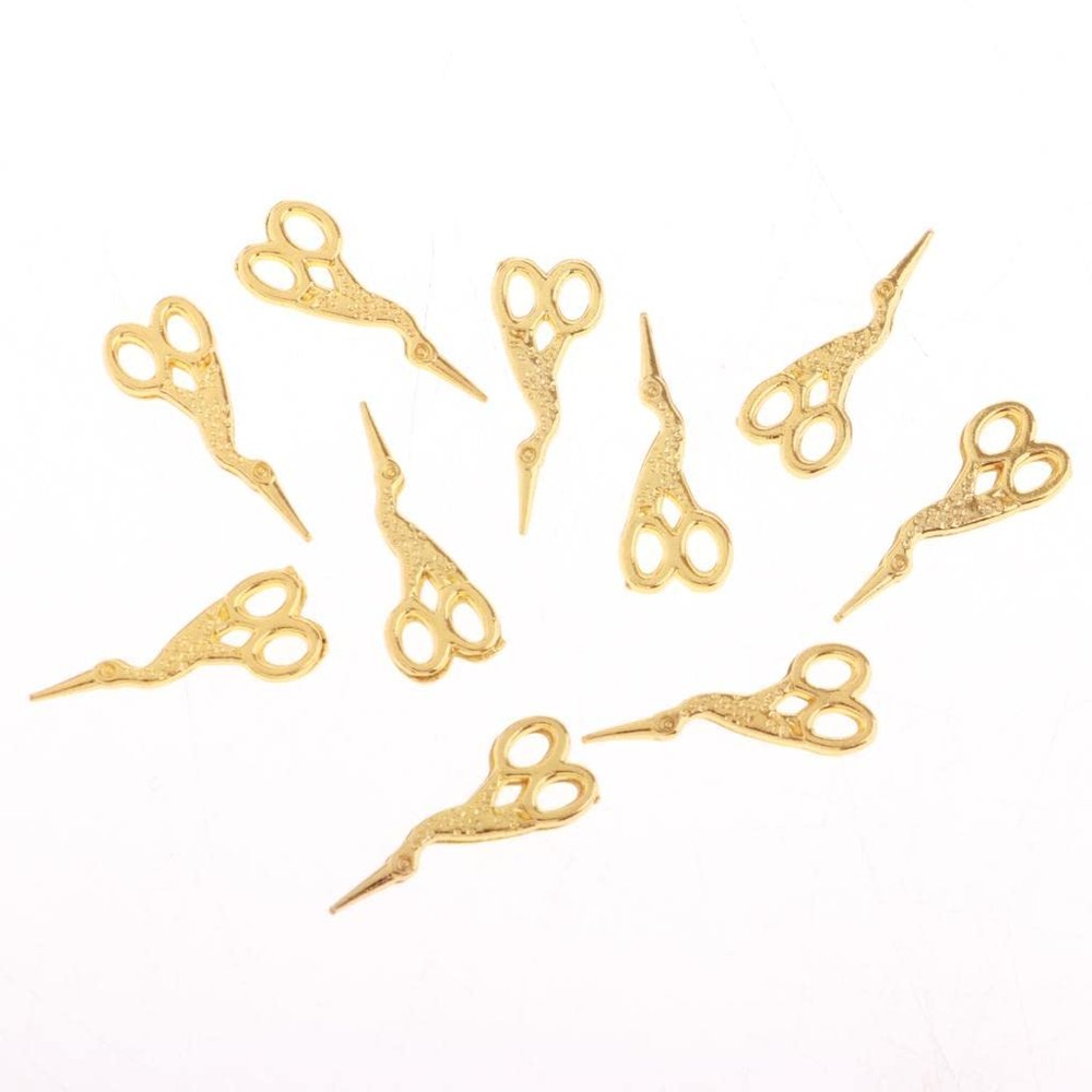 10 Set 1/12 Dollhouse Furniture Miniatures Scissors Metal Craft Tools for Dollhouse Decoration and Scenes