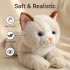 18 Inch Cat Stuffed Animals,Realistic Plush Throw Pillow,Soft Kawaii Kitty Plush Toy Gift for Kids Boys Girls (Off-White) view 3