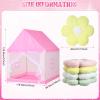 Chapou Pink Kids Play Tent with 4pcs Flower Pillow Daisy Pillow Decoration, Indoor/Outdoor Princess Castle Playhouse Tent for Girls Birthday Fairy Tale Theme Playhouses Children's Rooms Kindergartens view 2