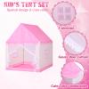 Chapou Pink Kids Play Tent with 4pcs Flower Pillow Daisy Pillow Decoration, Indoor/Outdoor Princess Castle Playhouse Tent for Girls Birthday Fairy Tale Theme Playhouses Children's Rooms Kindergartens view 3