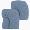 PET REJOIR 2 Pack Dusty Blue Muslin Crib Sheets for Boys & Girl- Neutral Breathable Cotton Crib Mattress Sheets Fitted for Standard 28"x 52"- Nursery Dcor No Slip Crib Bed Sheets view 1