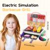 Kids BBQ Grill Toy, Kids Play Kitchen Toys, Kid BBQ Grill Kitchen Playset with Smoke, Sound & Light, Play Food Toys Cooking Set, Outdoor Cooking Role Plays Grill Set, Gift for Boys Girls (Pink) view 2