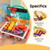 Kids BBQ Grill Toy, Kids Play Kitchen Toys, Kid BBQ Grill Kitchen Playset with Smoke, Sound & Light, Play Food Toys Cooking Set, Outdoor Cooking Role Plays Grill Set, Gift for Boys Girls (Pink) view 3