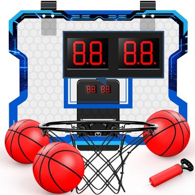 Antaha Basketball Hoop Indoor, Mini Basketball Hoop Over The Door with Scoreboard, Basketball Toys Gifts for 5 6 7 8 9 10 11 12 Year Old Boys Girls