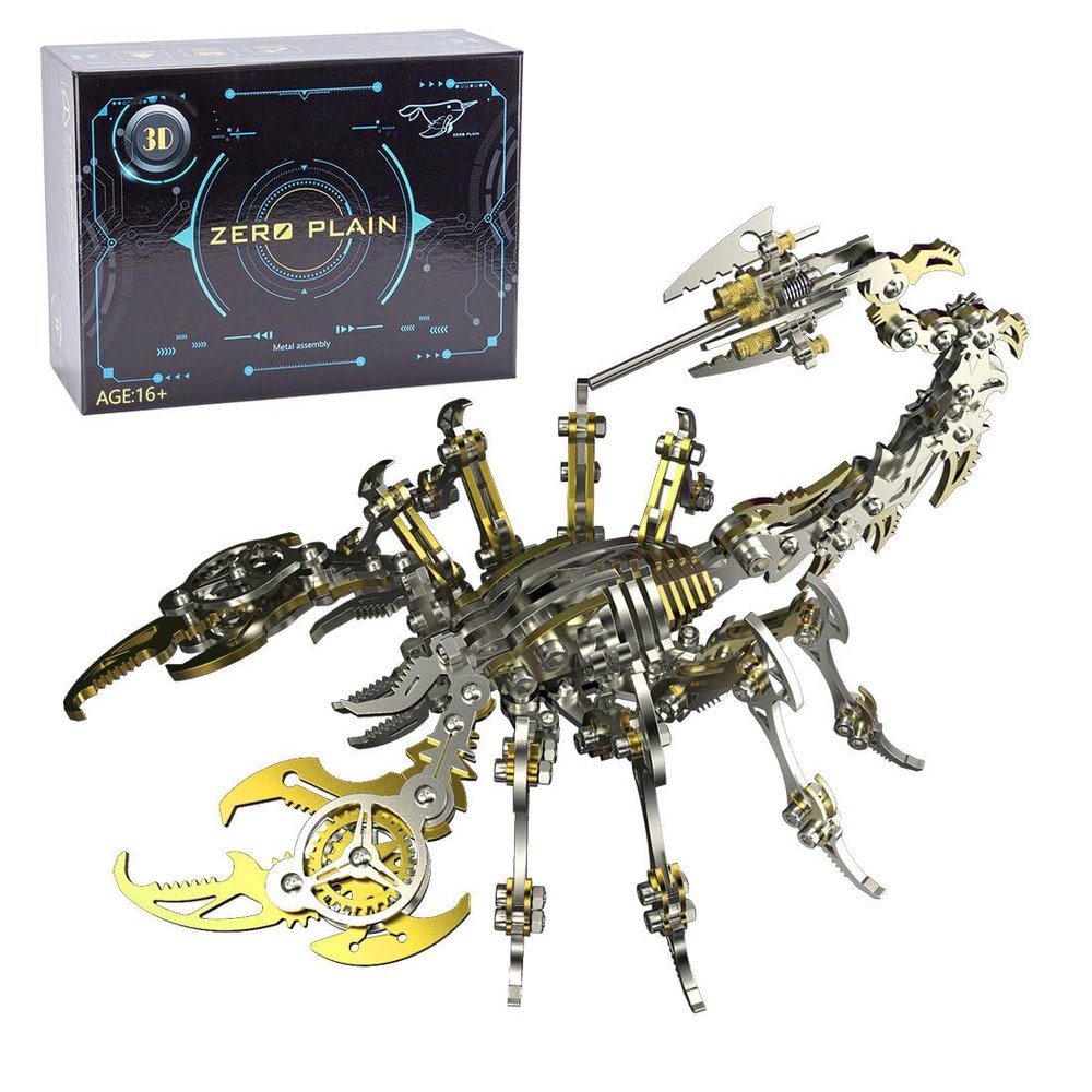 3D Metal Puzzle Scorpion King Model Kit, 200PCS Steampunk Mechanical DIY Assembly Creative Home Desk Decor Craft for Adults & Teens