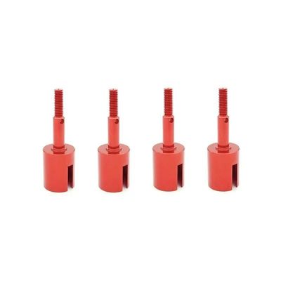 4pcs Metal Wheel Axle Wheel Cup Compatible with Tami-ya TT01 TT02 TT02B TT02D TT02E 1/10 RC Car Upgrades Parts Accessories(Red)