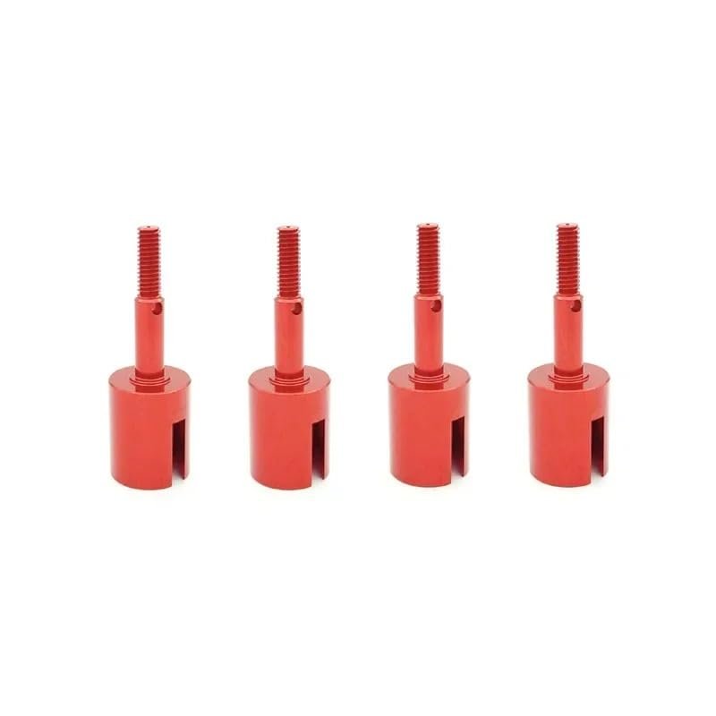 4pcs Metal Wheel Axle Wheel Cup Compatible with Tami-ya TT01 TT02 TT02B TT02D TT02E 1/10 RC Car Upgrades Parts Accessories(Red)