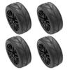 4Pcs 1/10 Rubber Tire Rc Racing Car Tires On Road Wheel Rim Fit Compatible with 9068-6081 Rc Car Part view 1